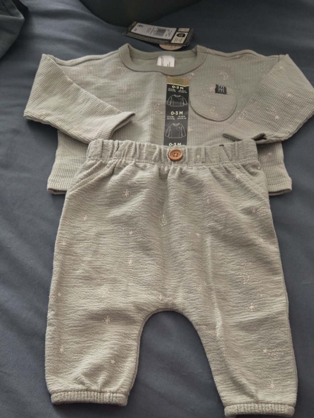 Gerber Sage Green Two-Piece Knit Baby Set